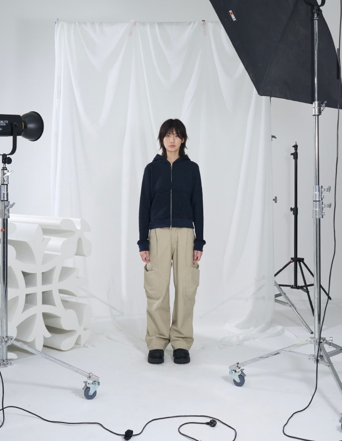 슬로우애시드 부클 스트라이프 후드집업 상품이미지2