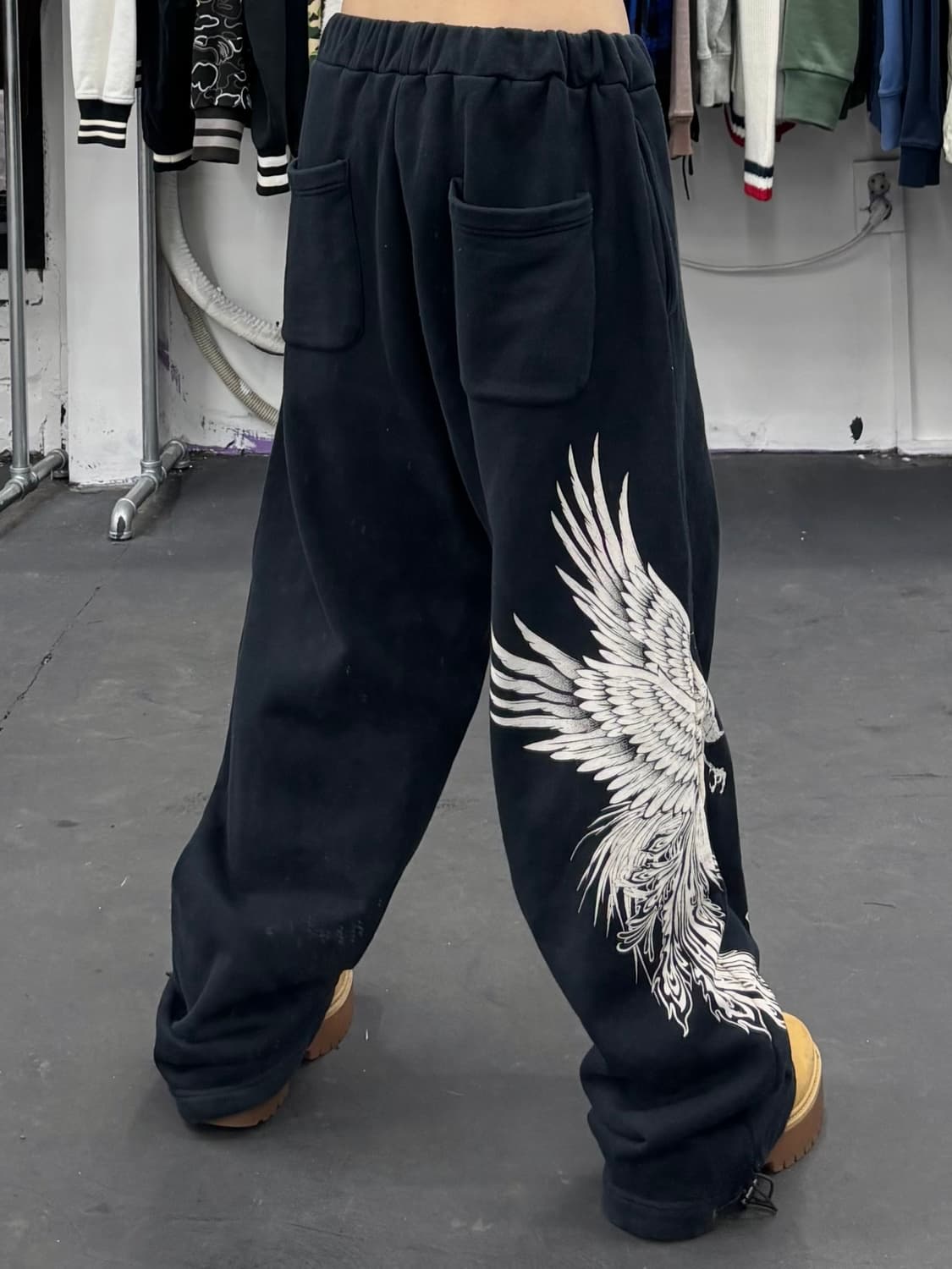 카라쿠리 타마시 오리엔탈 자수 스웻팬츠 상품이미지5