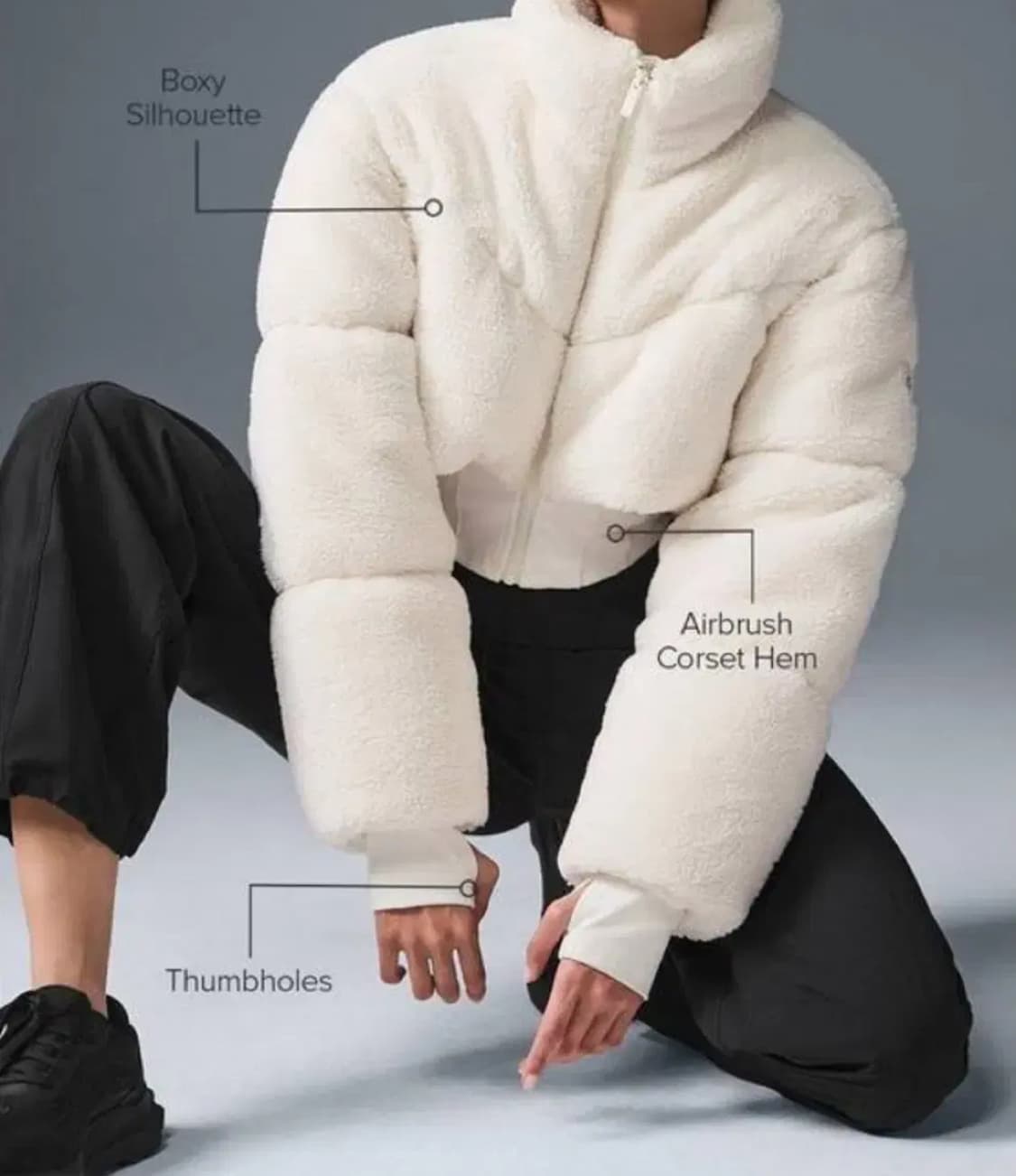 알로패딩 알로요가 새상품 시어링 xs 상품이미지3