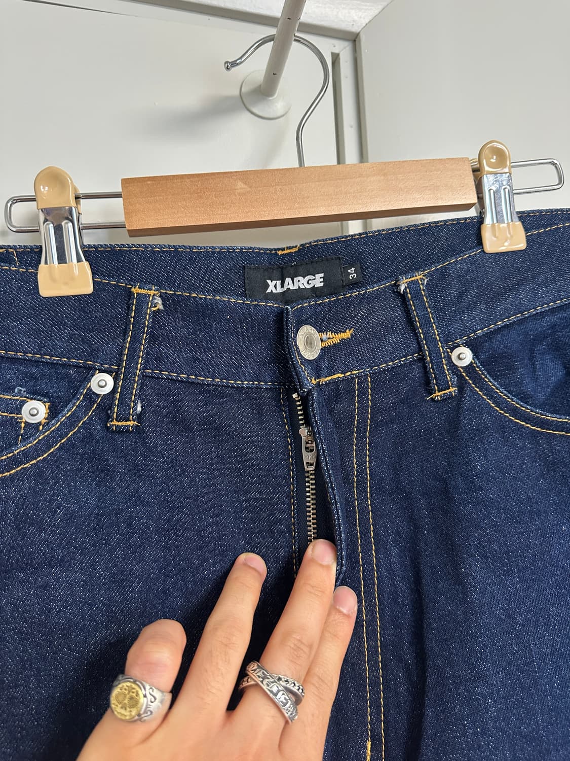 엑스라지 폴리곤 로고 자수 데님쇼츠 반바지 버뮤다팬츠 XLARGE 상품이미지4