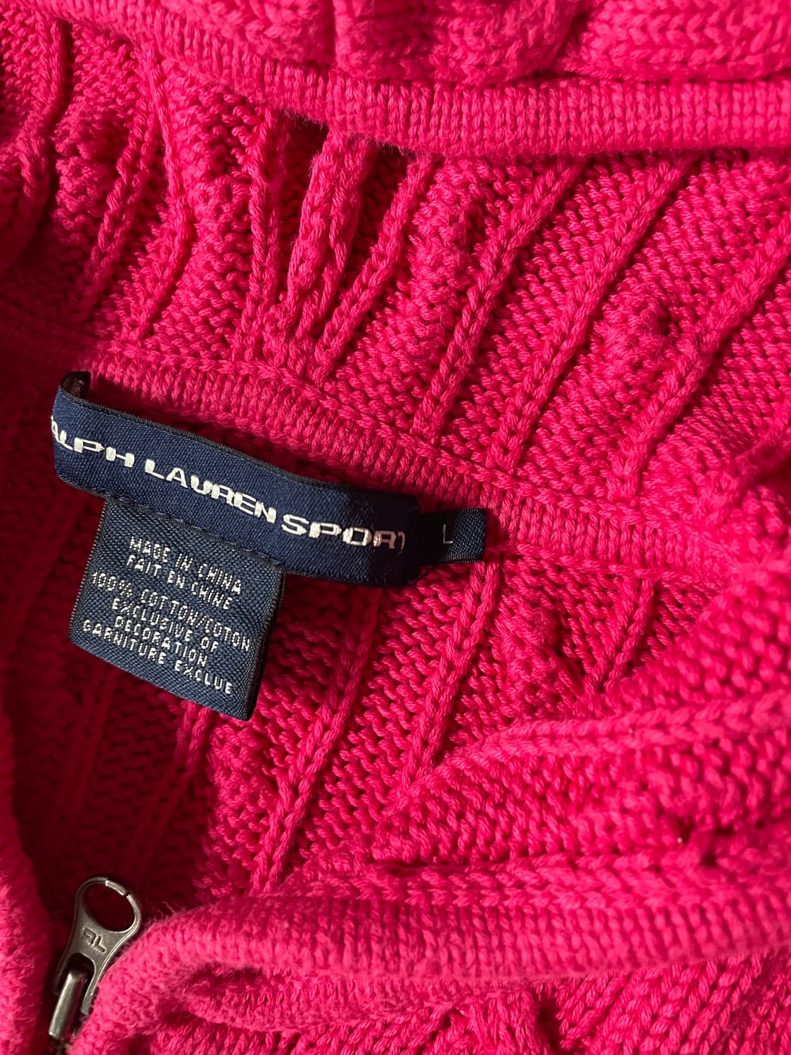 [L] 폴로 랄프로렌 케이블 꽈배기 니트 후드 집업 상품이미지8