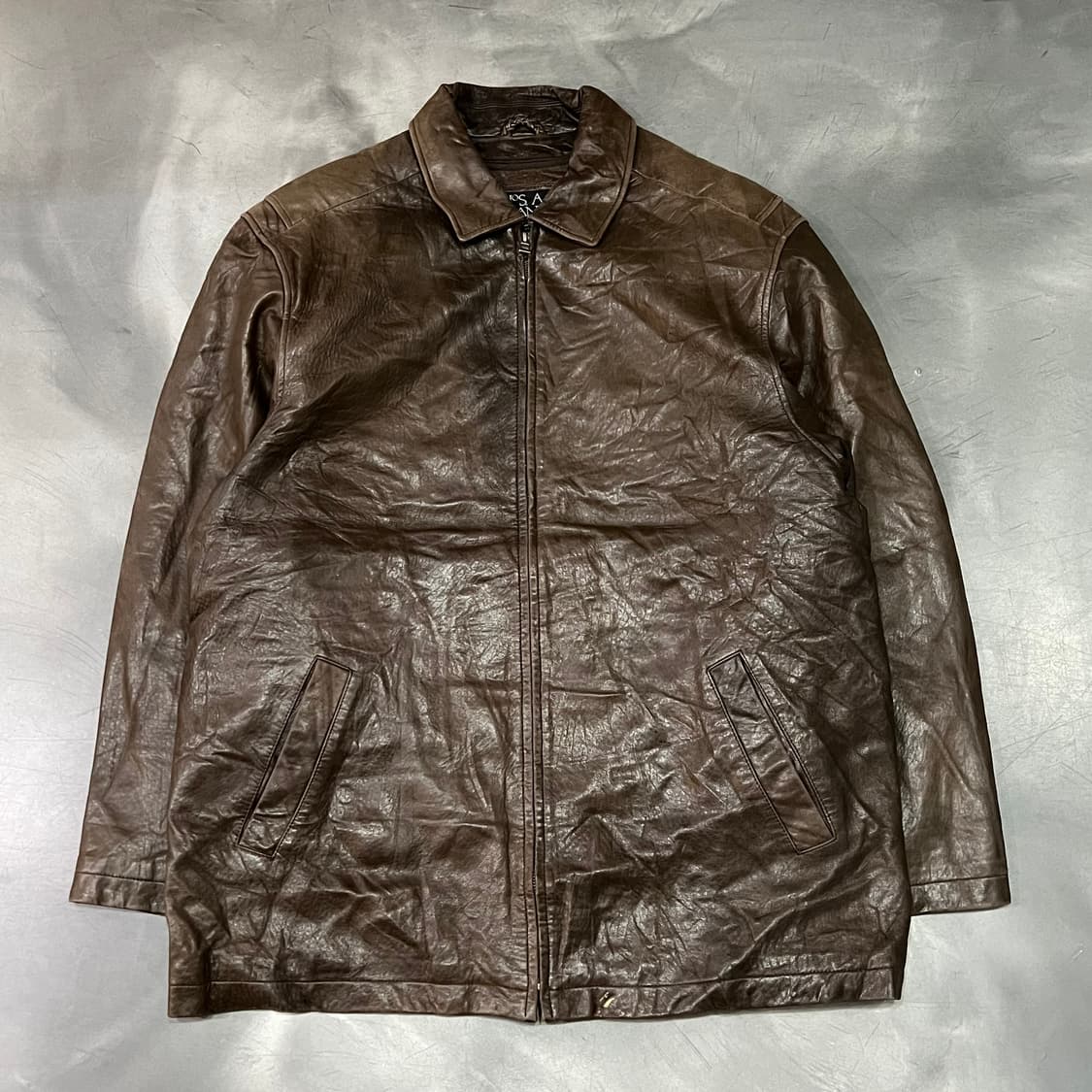  조스에이뱅크 레더 카라 자켓 y15014 상품이미지1