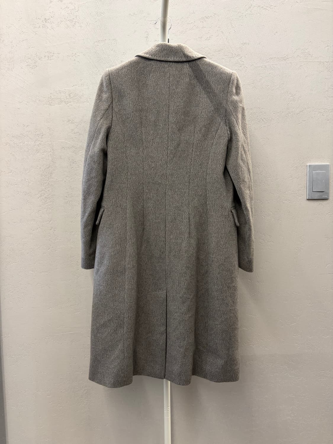 키이스 더블 버튼 캐시미어100% 롱 코트 그레이 S 상품이미지6