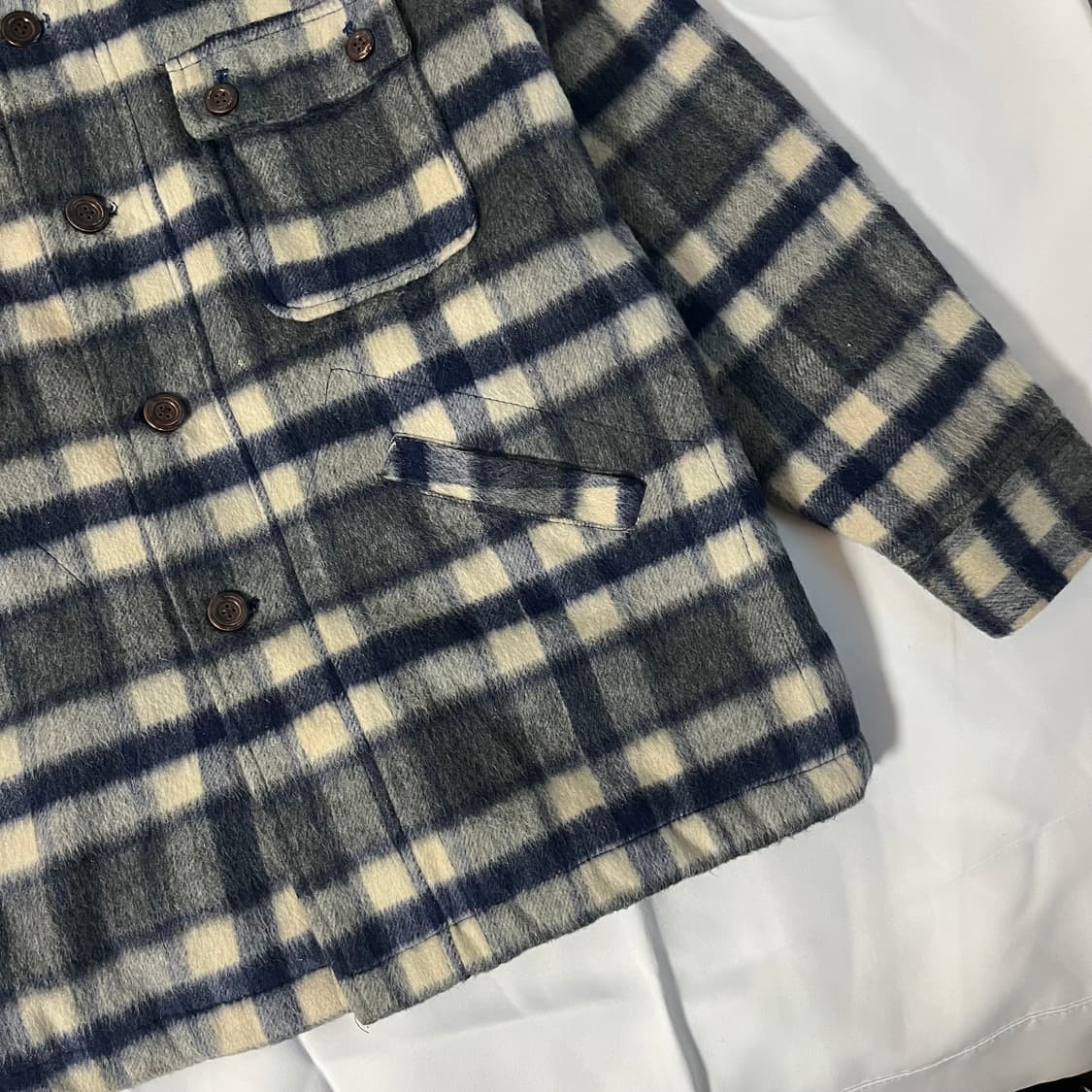 y.c.Lee 블루체크 울 자켓 상품이미지3