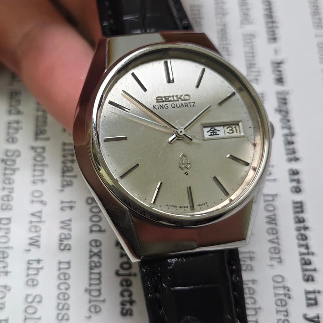 레어] 빈티지 세이코 킹쿼츠 오리지널 실버판 한자 데이데이트  상품이미지2