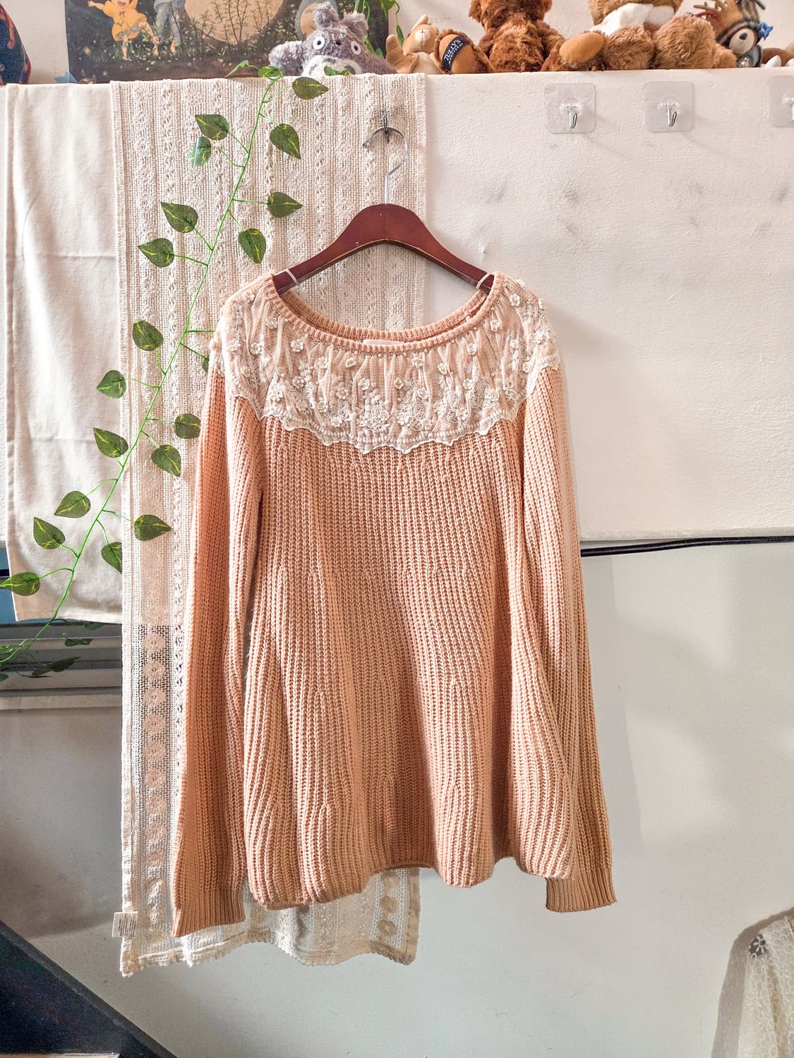 자몽 레이스 니트 상품이미지1