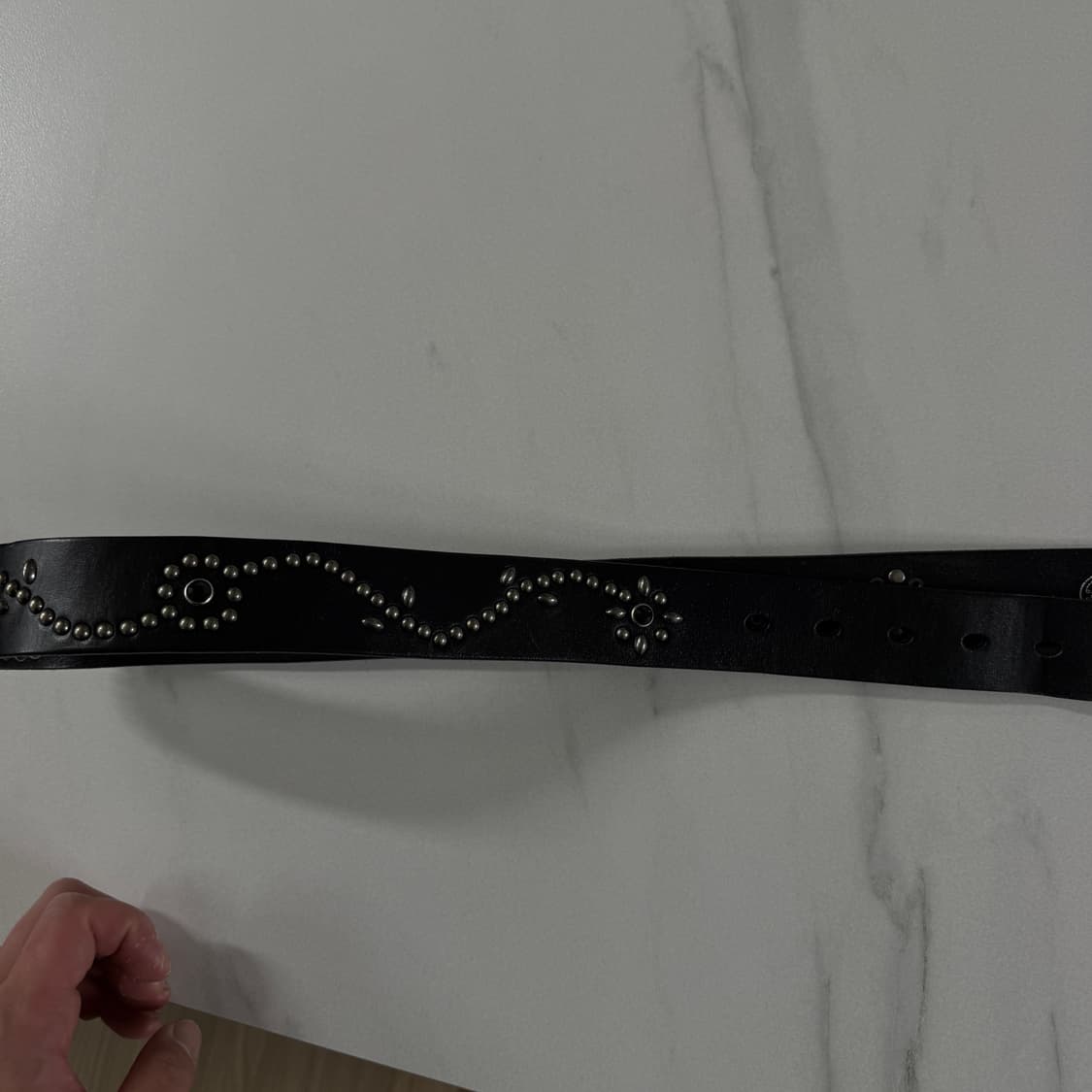 (상남자주의)아웃스탠딩 벨트 스터드 벨트 타입2 블랙 상품이미지6