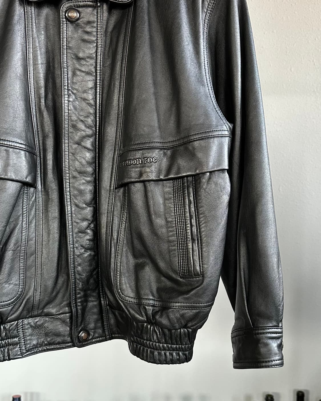 [M]런던포그 90s 양가죽 레더 봄버 자켓 상품이미지5