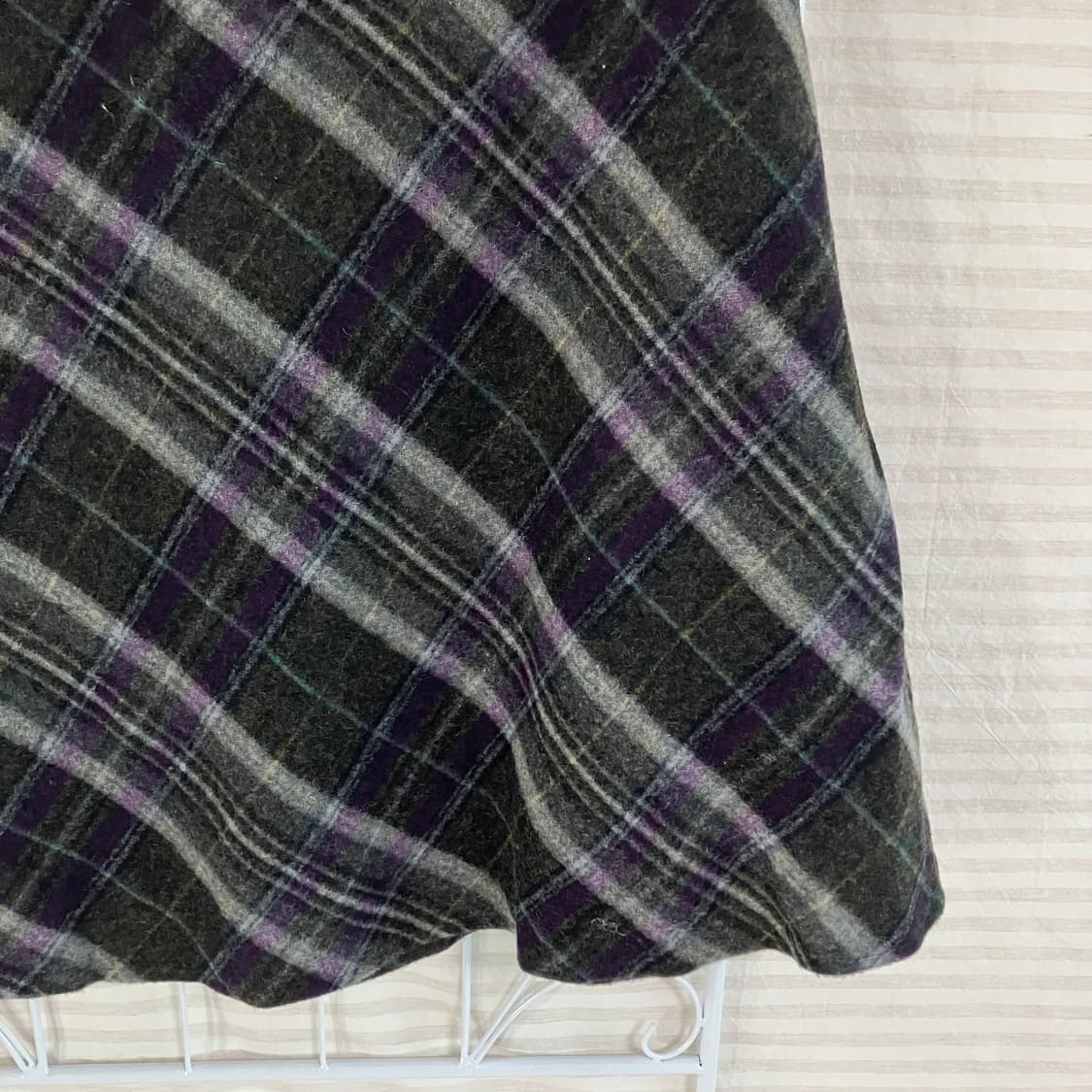 빈티지 딥 카키 퍼플 체크 스커트 830 y2k 스트릿 모리 갸루 일본빈 상품이미지4