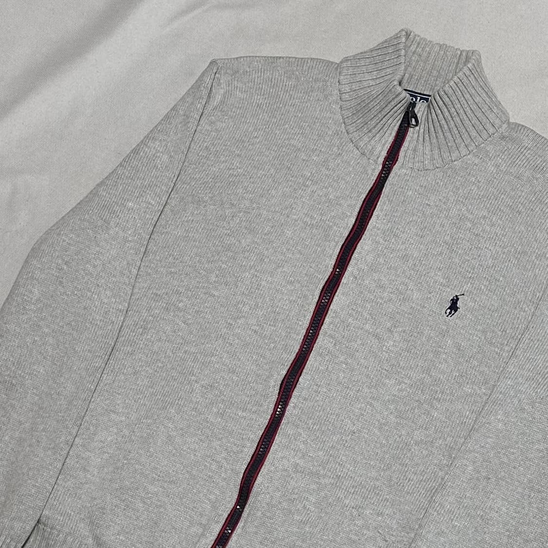 L 폴로랄프로렌 코튼 그레이 니트 집업 상품이미지1