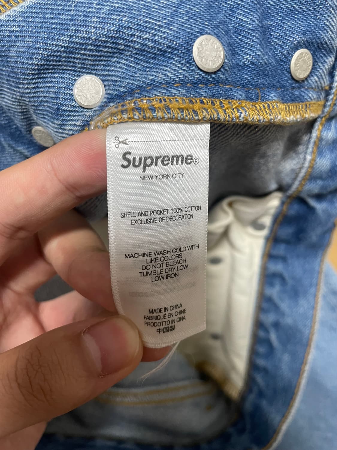 슈프림 레귤러 진 워시드 인디고 25ss 32사이즈 상품이미지6