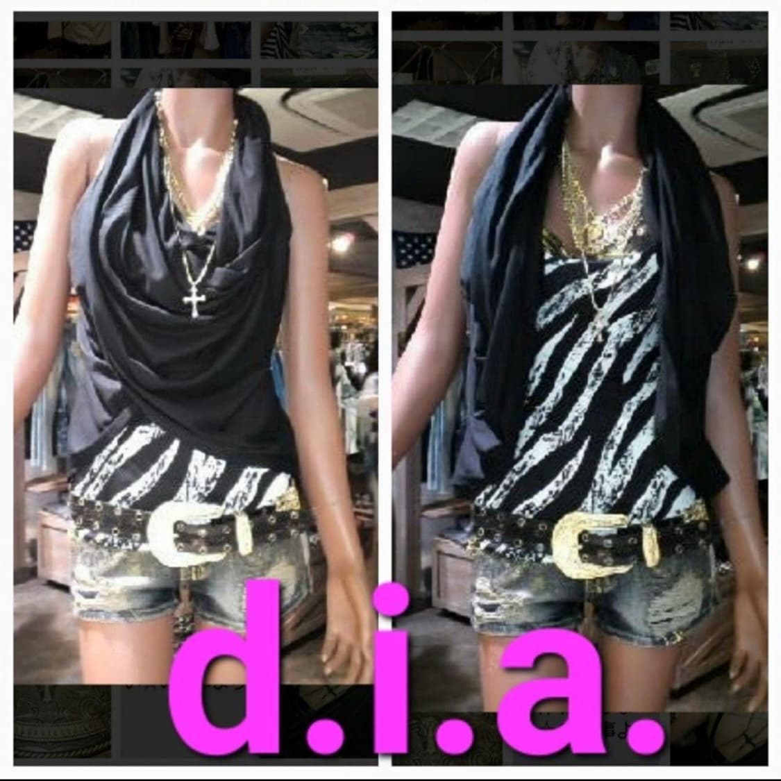 d.i.a. 오네갸루 지브라 체인 링 헤이세이깔 캐미솔 상품이미지1