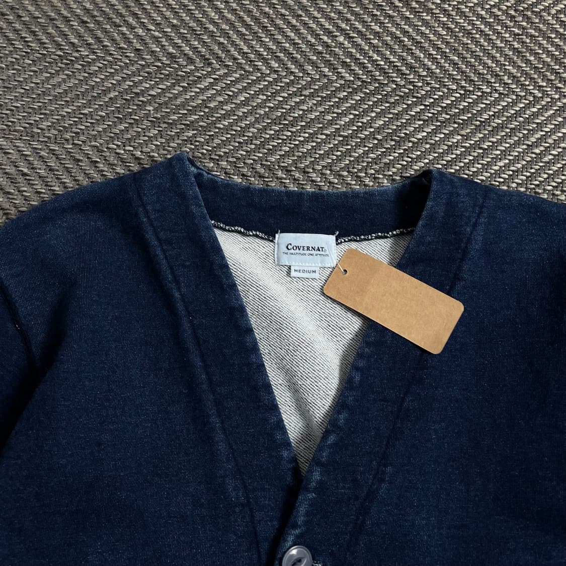 커버낫 인디고 스웨트 가먼트 코튼 가디건o 4476 상품이미지4