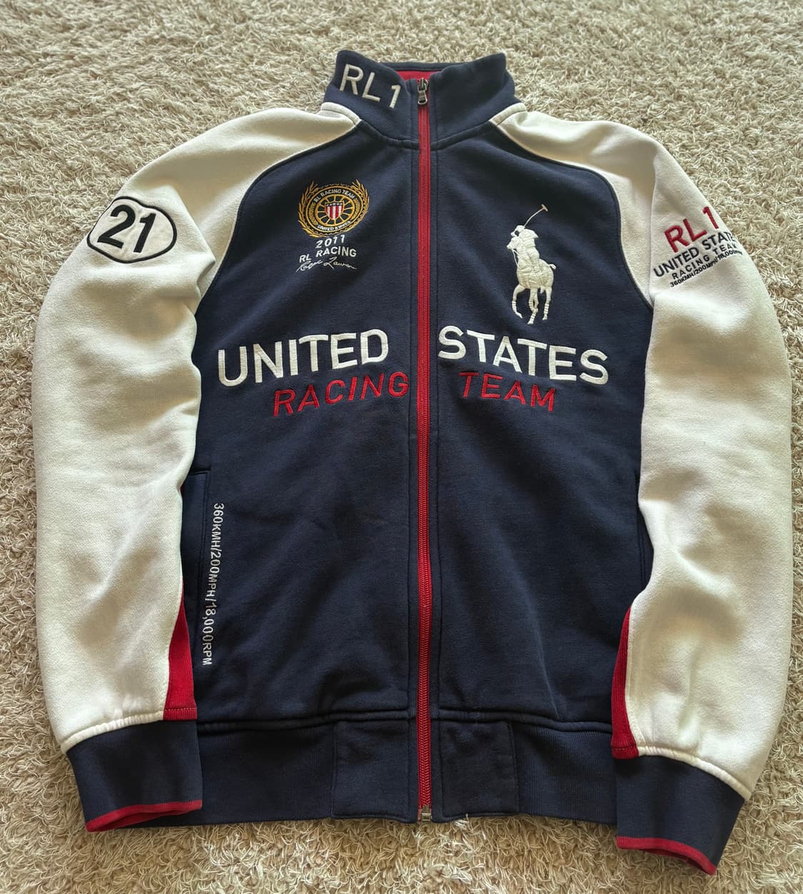 폴로 빅포니 성조기 레이싱 집업 상품이미지1