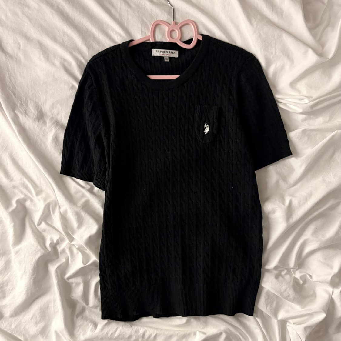 Us 폴로 블랙 반팔 니트 상품이미지2
