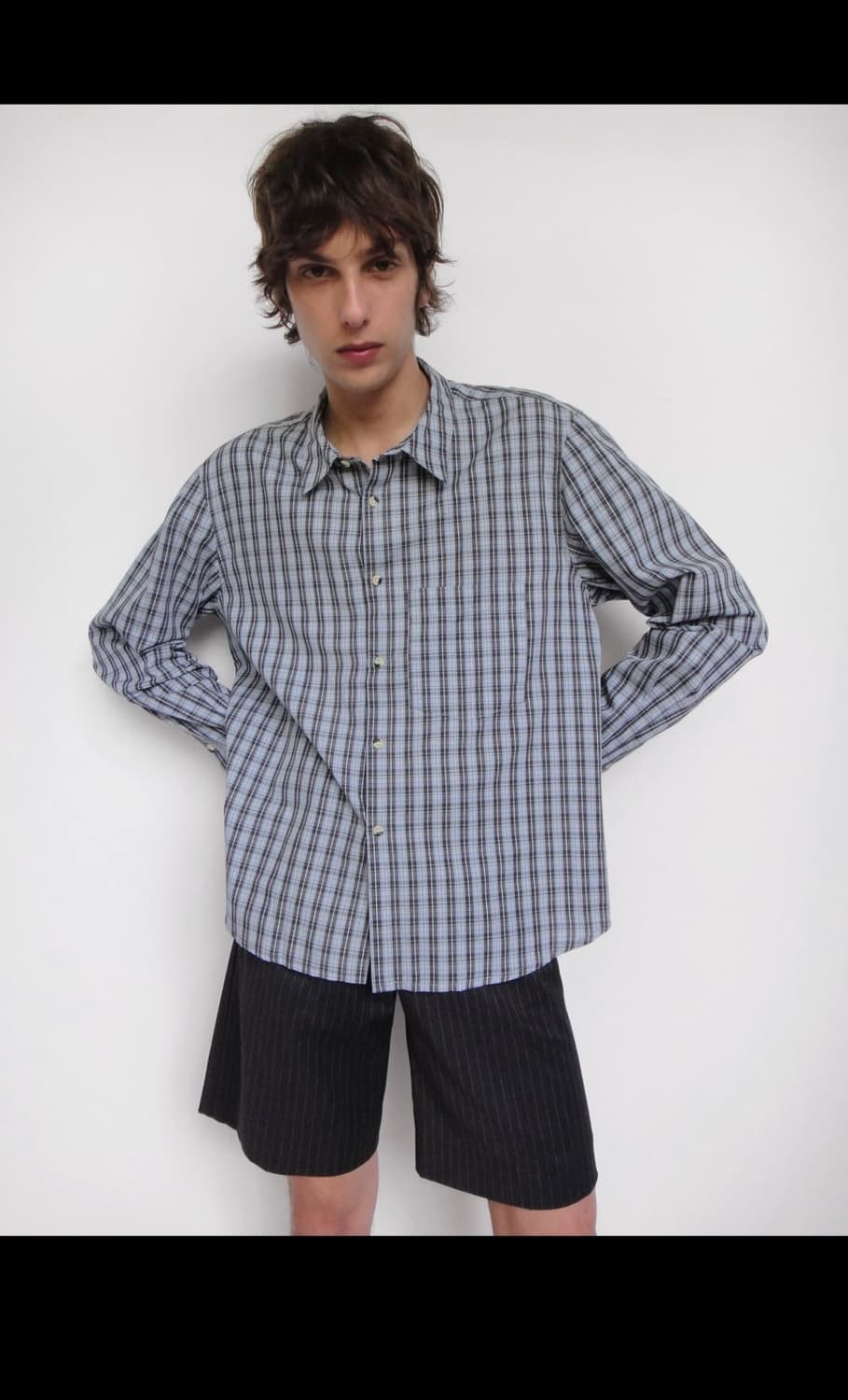 기마구아스 메일 셔츠 블루 그레이 상품이미지1