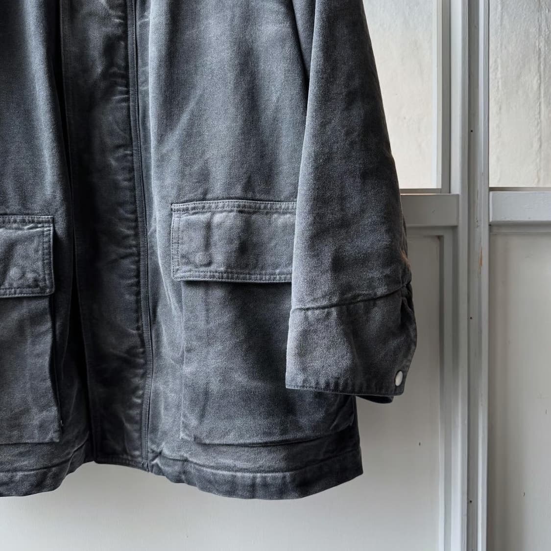 [4] 25AW 오라리 프로덕트 다이드 오가닉 코튼 덕 블루종 블랙 상품이미지5