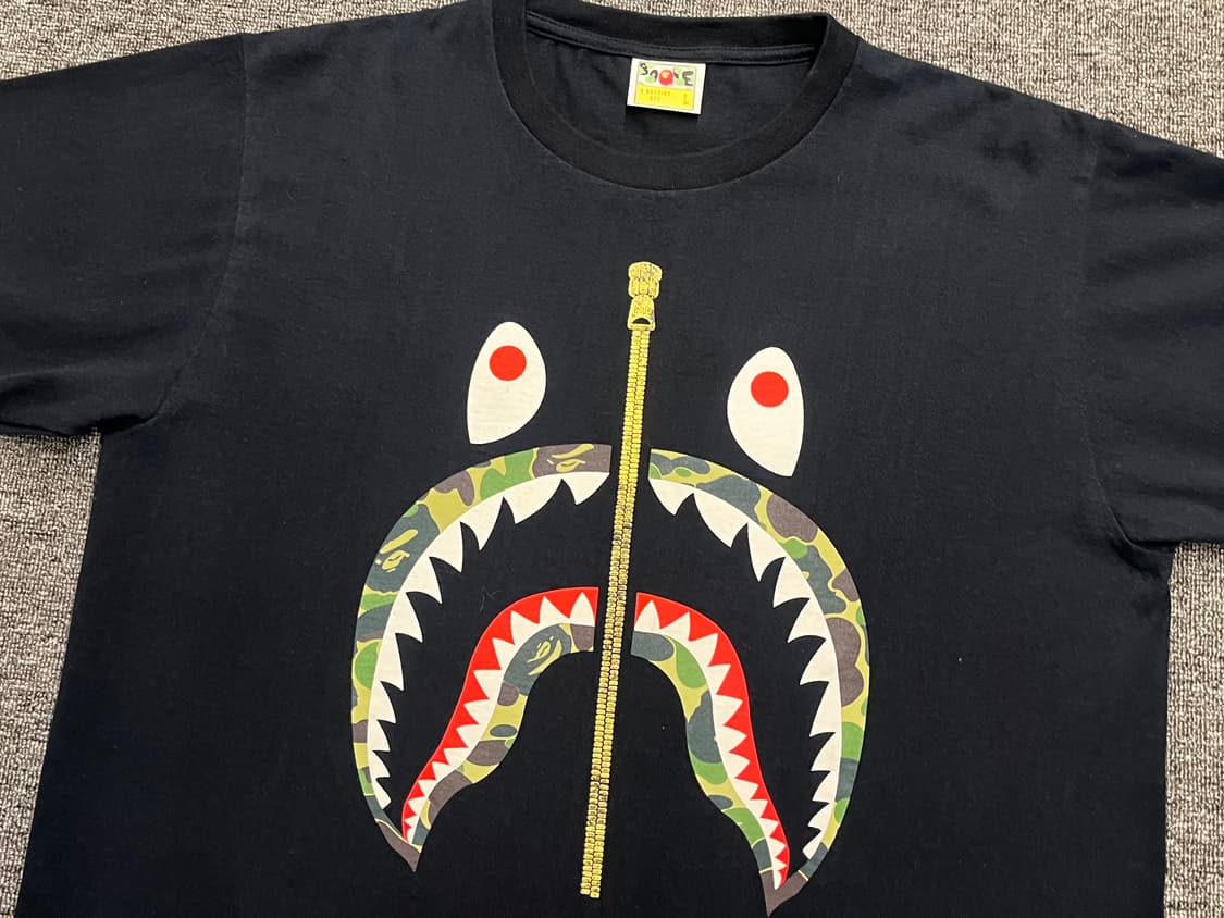 [100] BAPE 베이프 샤크 반팔티 블랙 L  상품이미지2