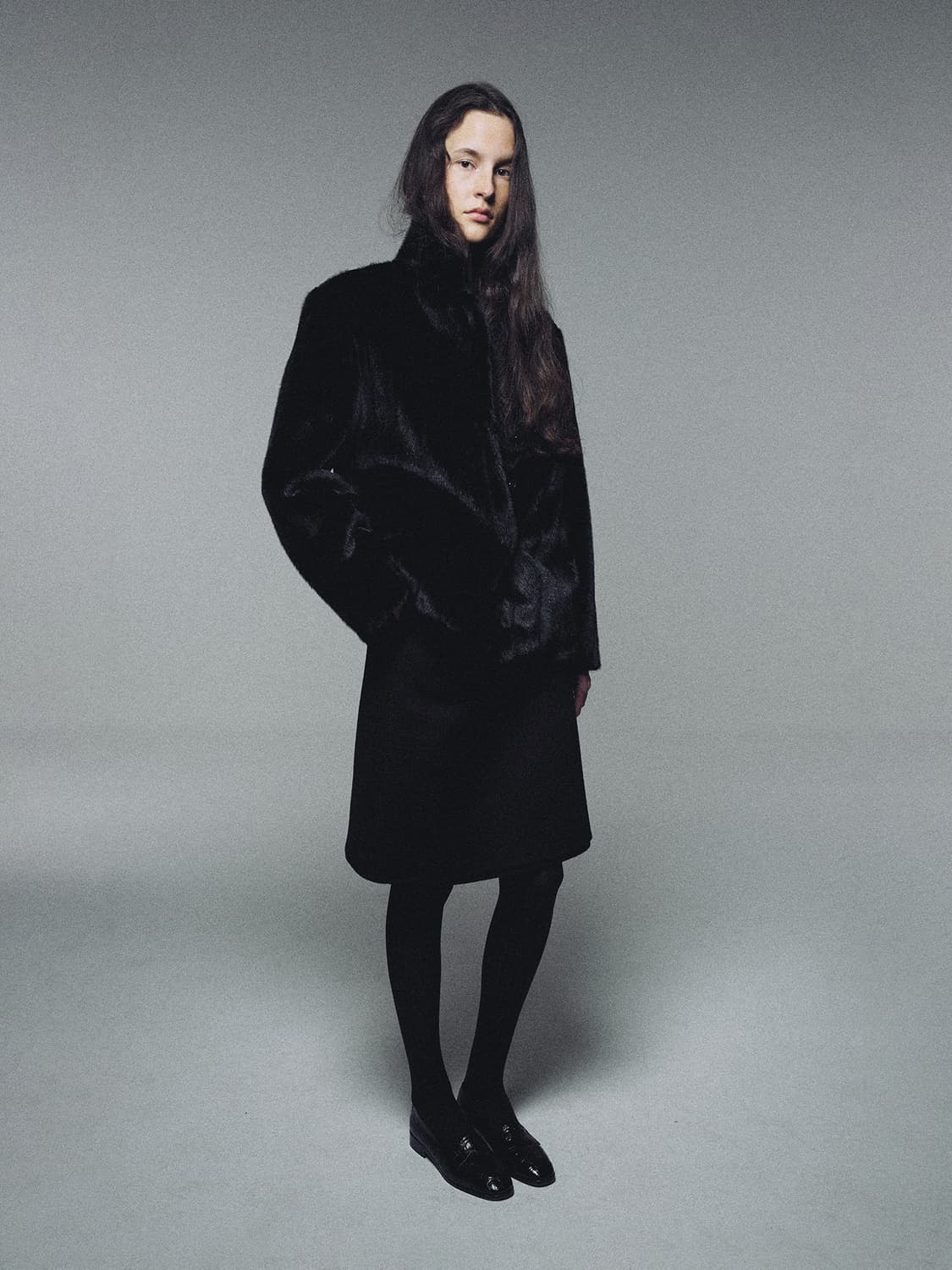 낫띵리튼 퍼 자켓 블랙 새상품 nothingwritten 상품이미지2