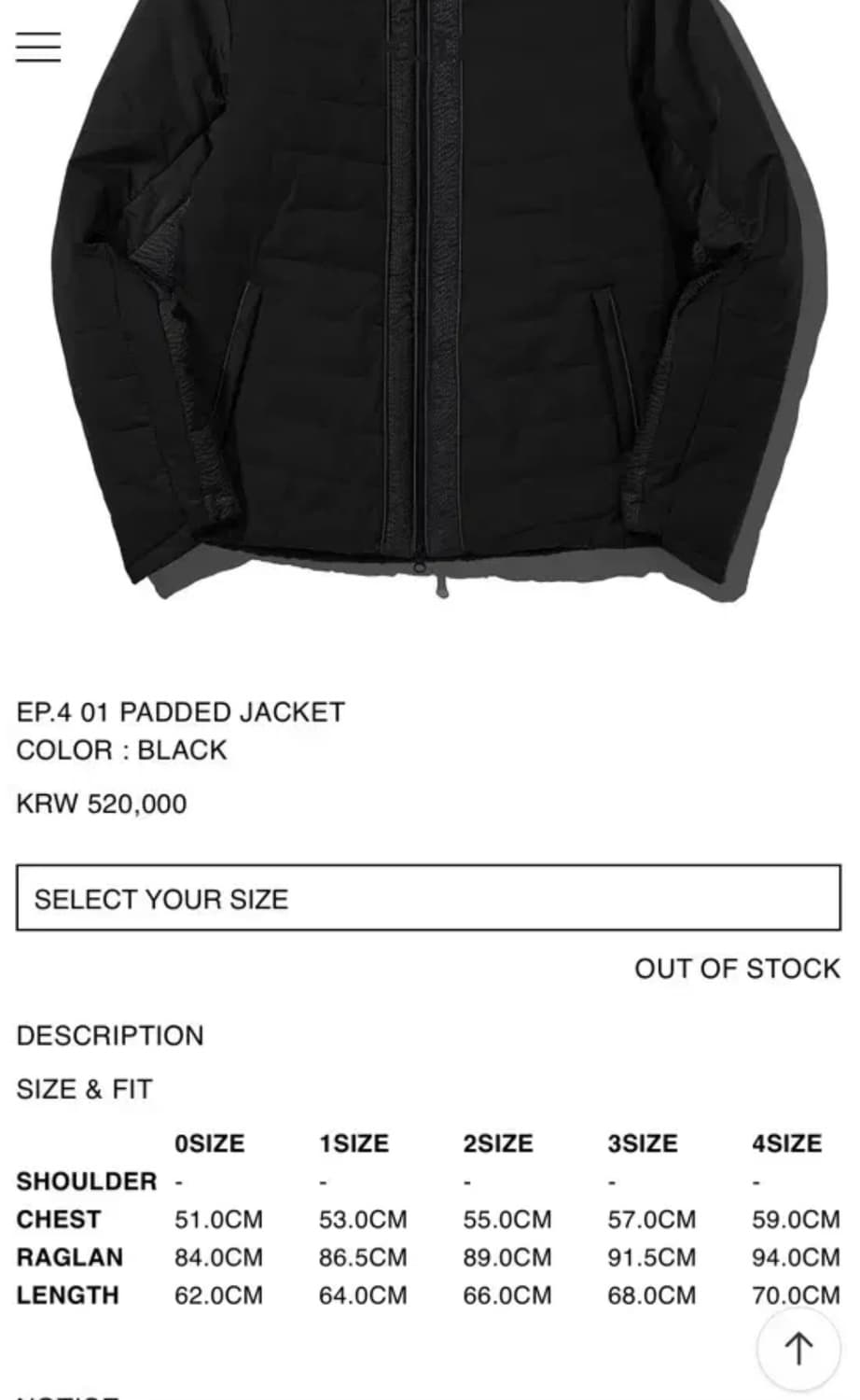 Xlim ep.4 padded jacket 3사이즈 블랙 상품이미지6