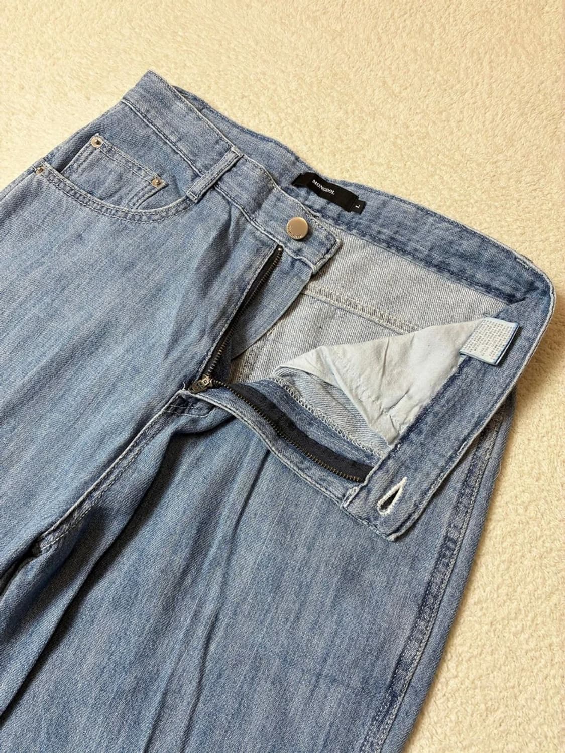 몽돌 MONGDOL 파사드패턴 스트레이트 데님 팬츠 PN6637 상품이미지4