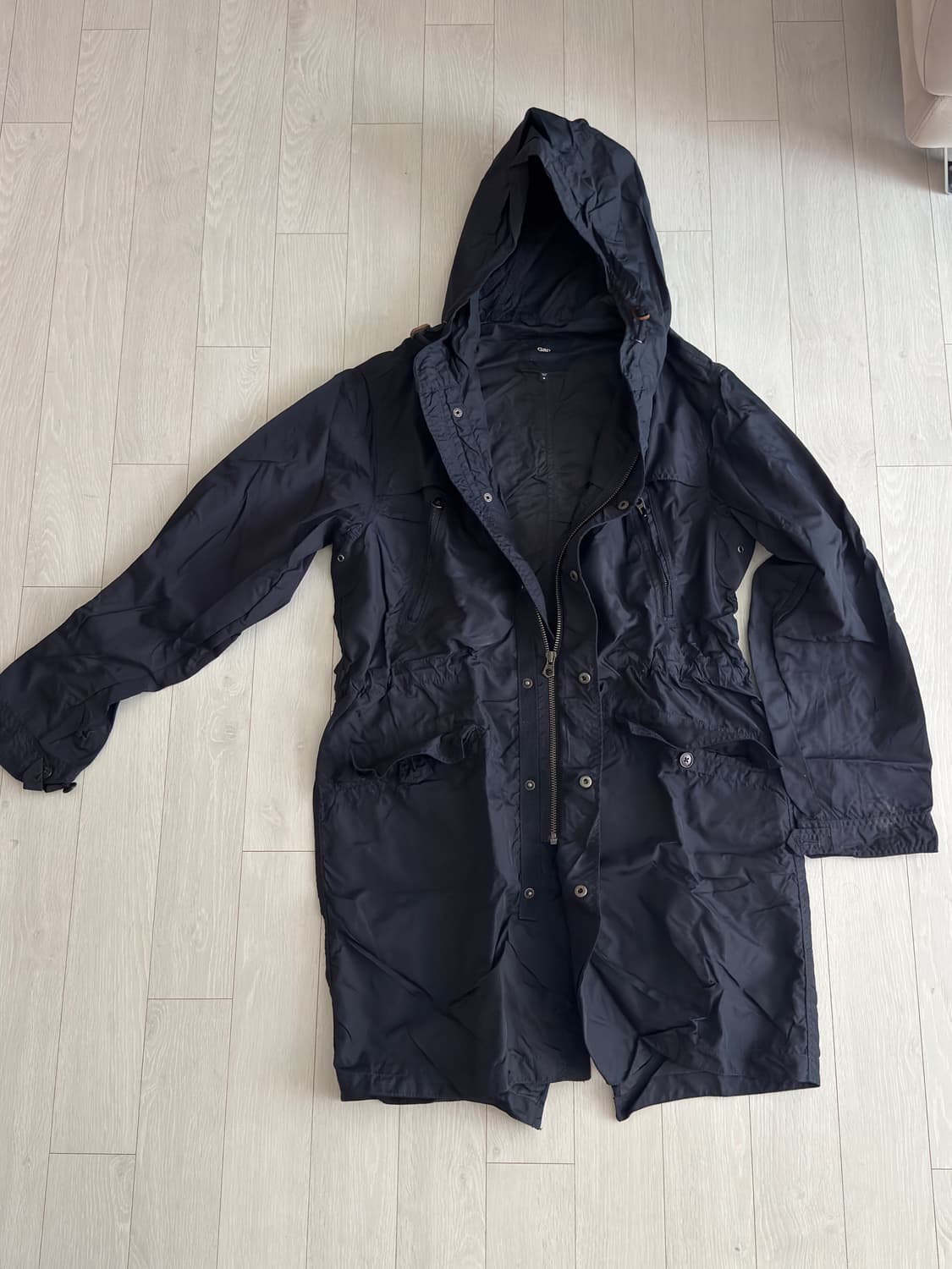 [100] 갭 네이비 발수 나일론 야상 코트 IDEAL 지퍼 상품이미지1