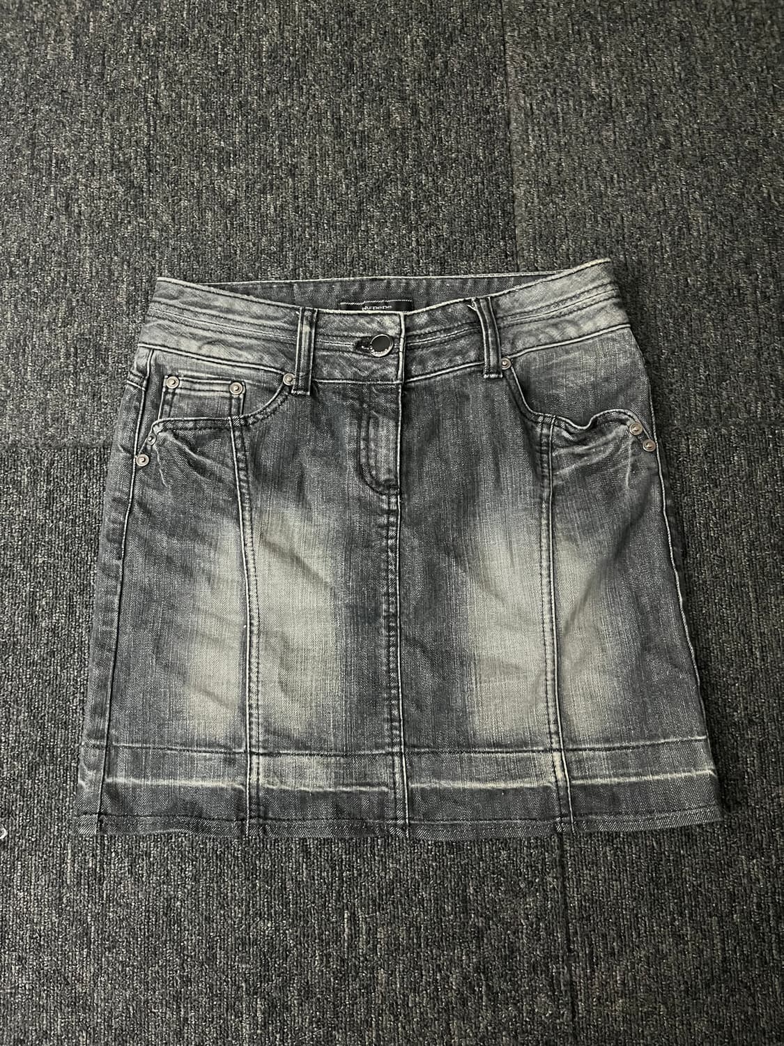 빈티지 흑청 데님 미니스커트 상품이미지1