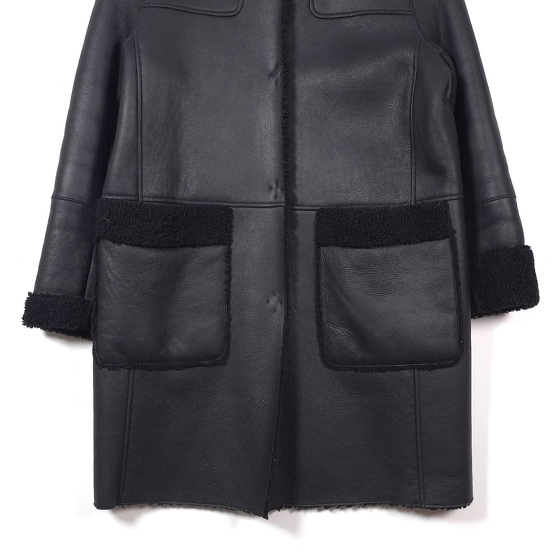 오야니 뉴욕 리얼 램스킨 시어링 무스탕 롱 코트 55 상품이미지4