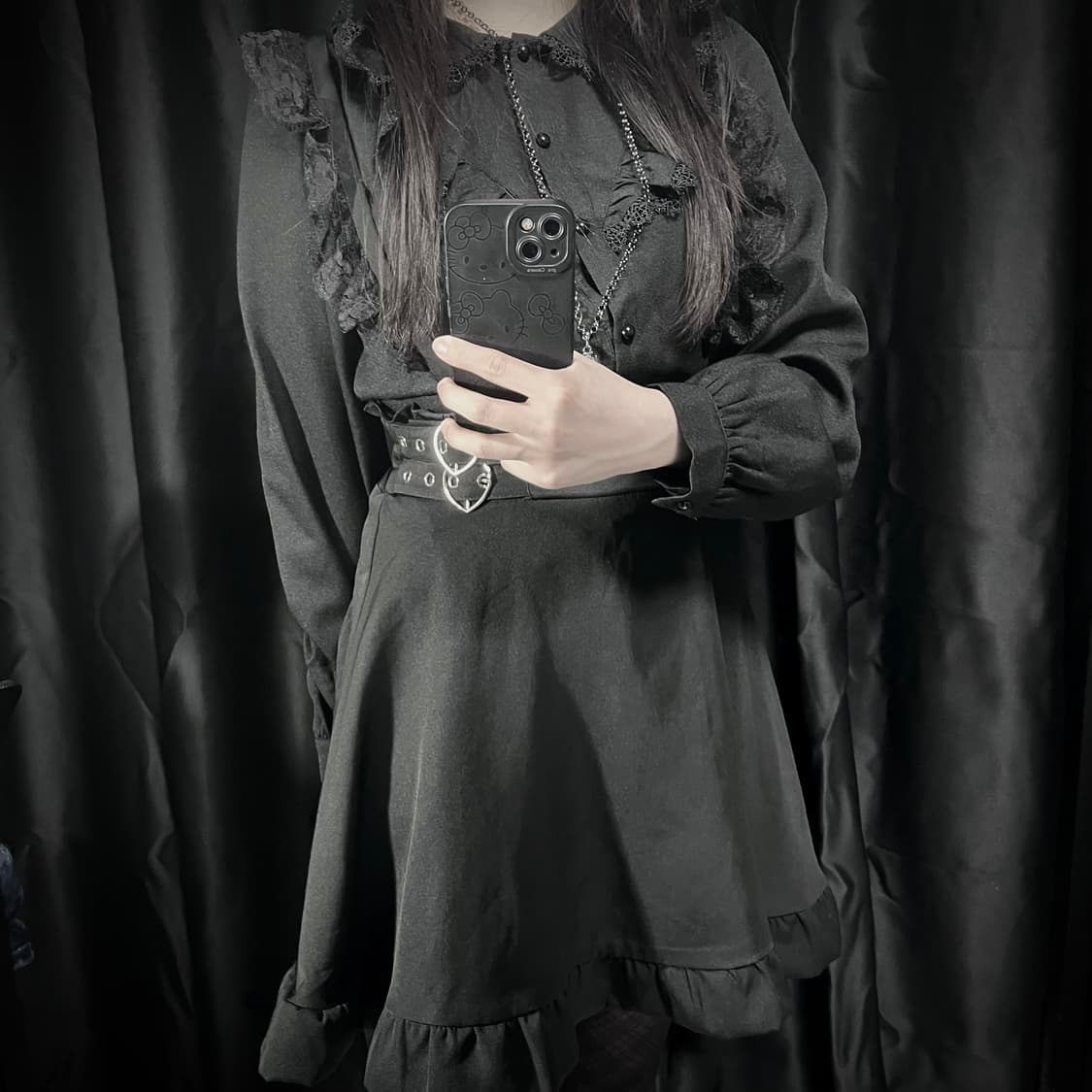 Mars 마즈 서스펜더 하트버클 스커트 양지뢰 고스로리 갸루 상품이미지1