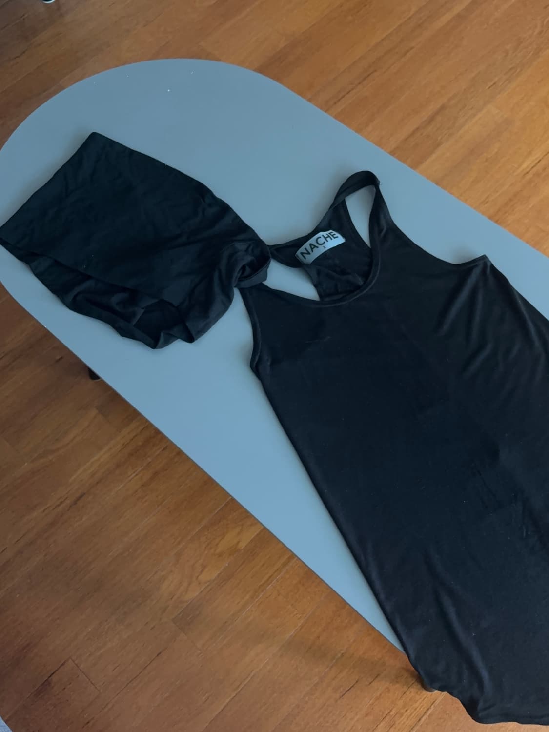 나체 shawl neck sleeveless black 상품이미지4