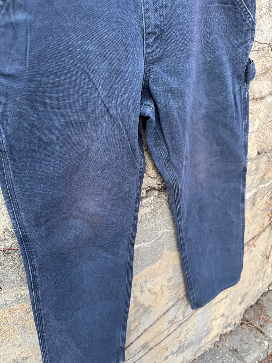 칼하트 빈티지 네이비 페이딩 싱글니 카펜터 워크 팬츠 상품이미지5