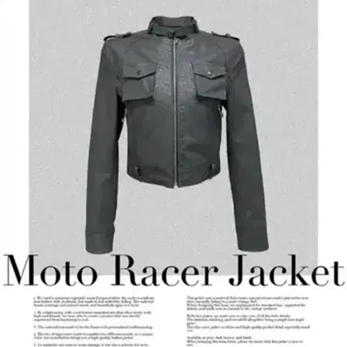 Palejade 모토 레이서 자켓 레더 봄버 크롭 상품이미지4