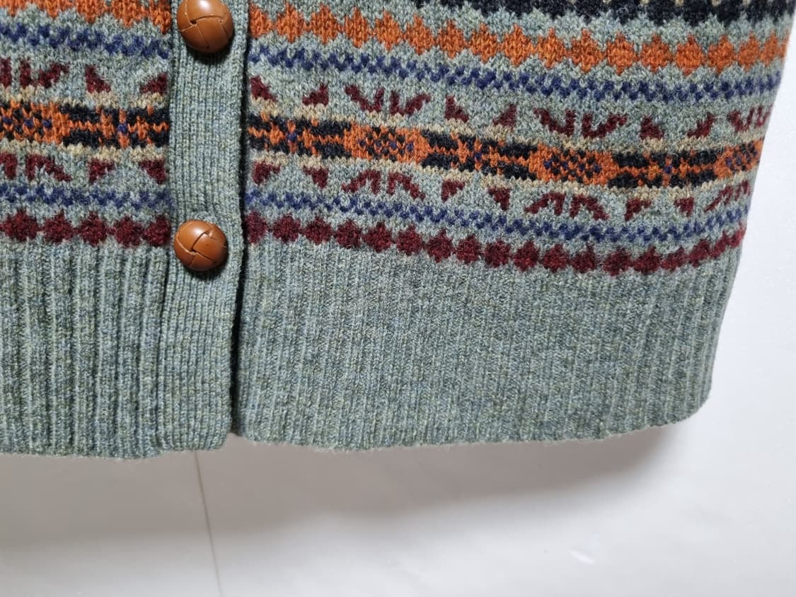 여성 레어 폴로 울 램스울 페어아일 긴팔 가디건 니트 스웨터 브이넥 상품이미지8