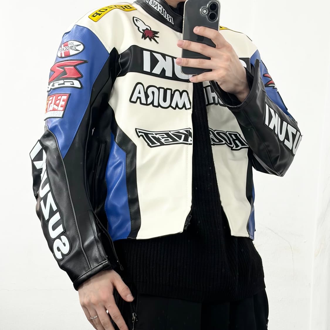 (이안 착용) 스즈키 요시무라 레더 레이싱 자켓 상품이미지5