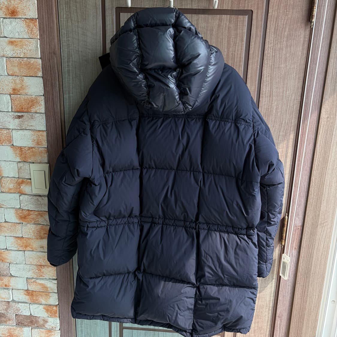 새상품[6]몽클레어 데디온 로고 패딩 네이비 상품이미지3