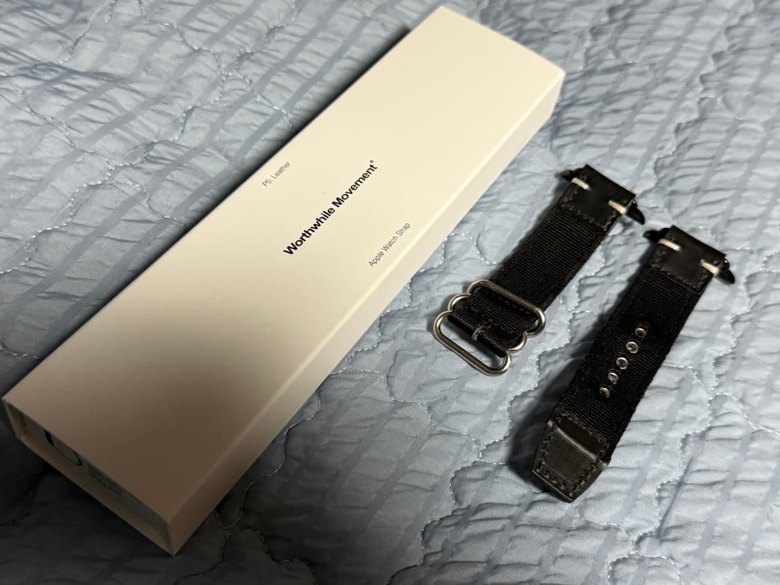 월스와일무브먼트 애플워치 나토 스트랩 블랙&블랙 42-44mm 상품이미지1