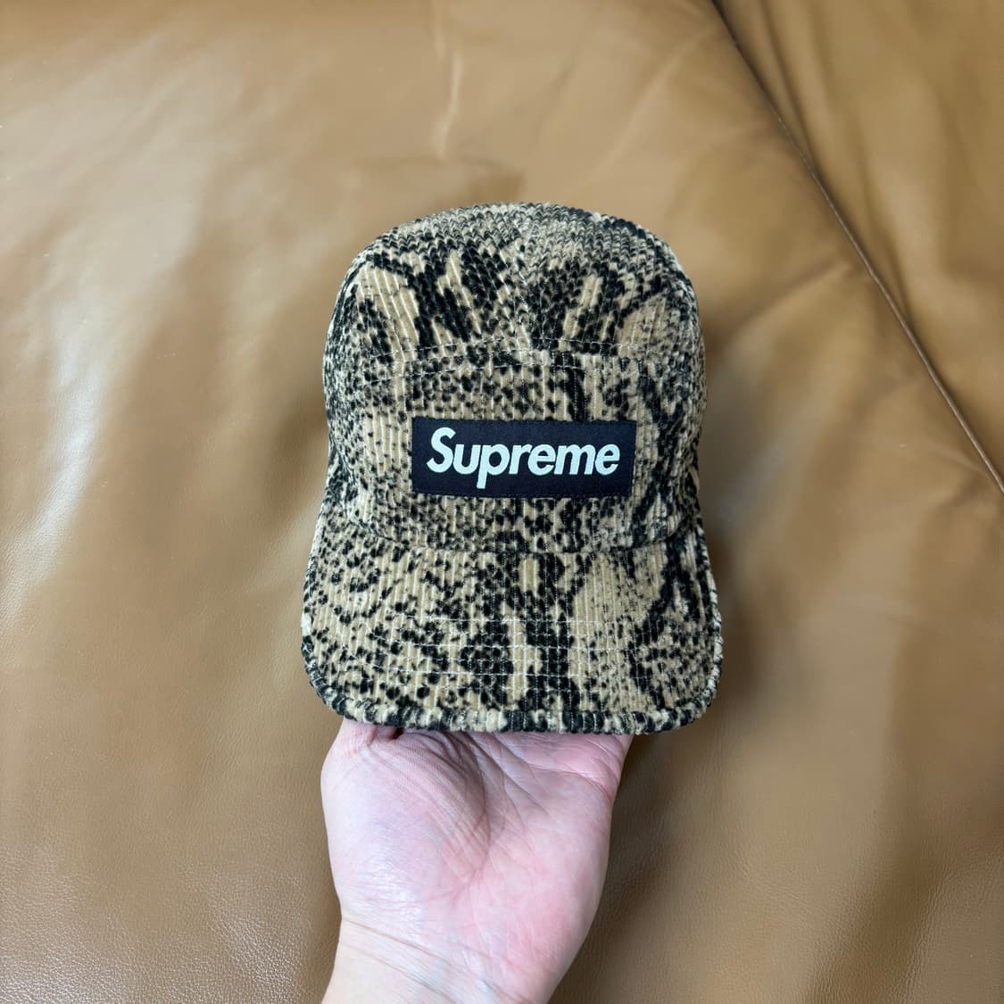 슈프림 캠프캡 모자 박스로고 코듀로이 스네이크 상품이미지2