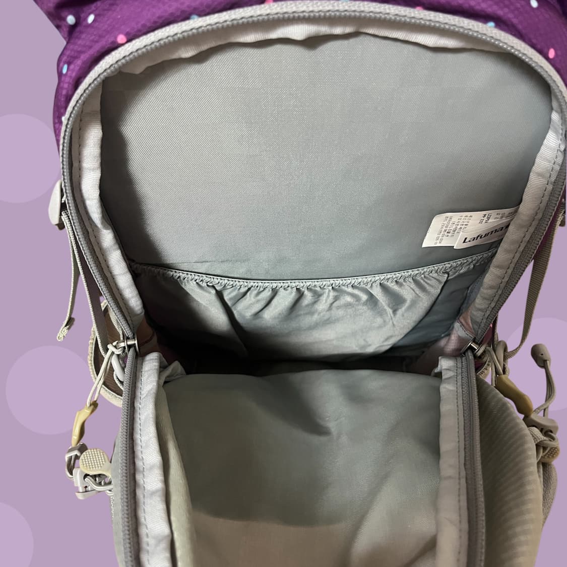 빈티지 라푸마 보라 땡땡이 백팩 상품이미지7