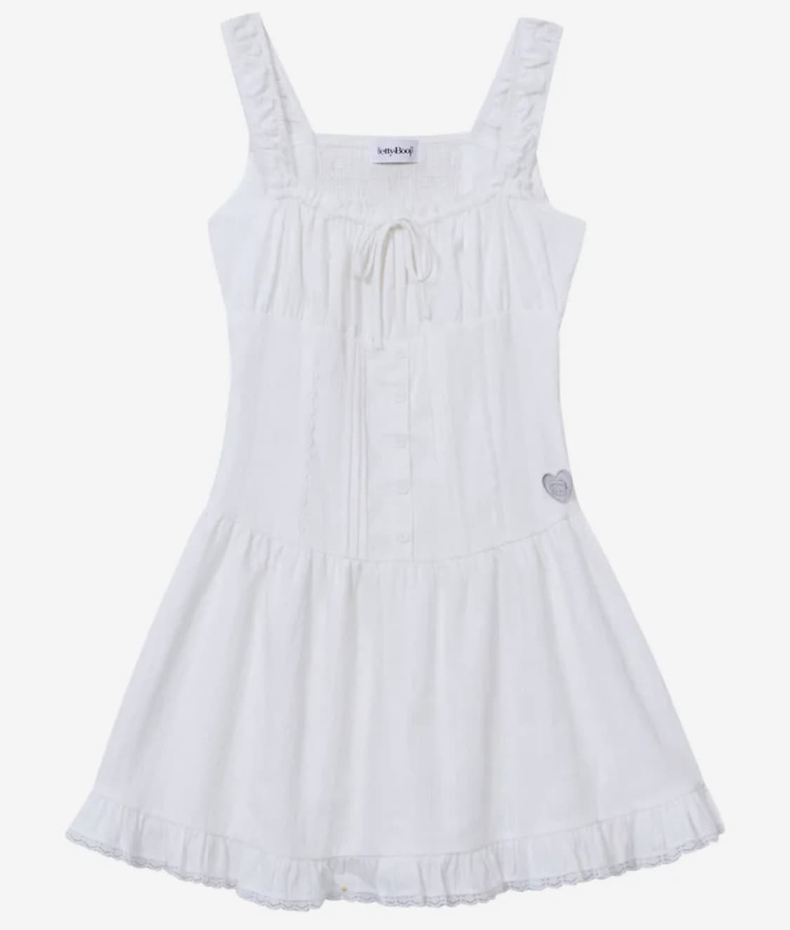 새상품) 얼킨캔버스 베티붑 프리스틴 셔링 미니 원피스_화이트 상품이미지2