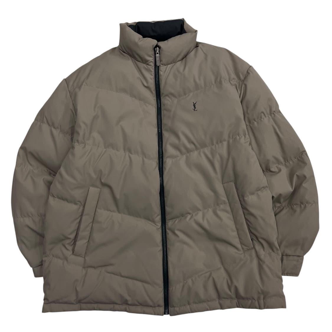 입생로랑 미니로고 차콜 리버시블 베이지 패딩 상품이미지5