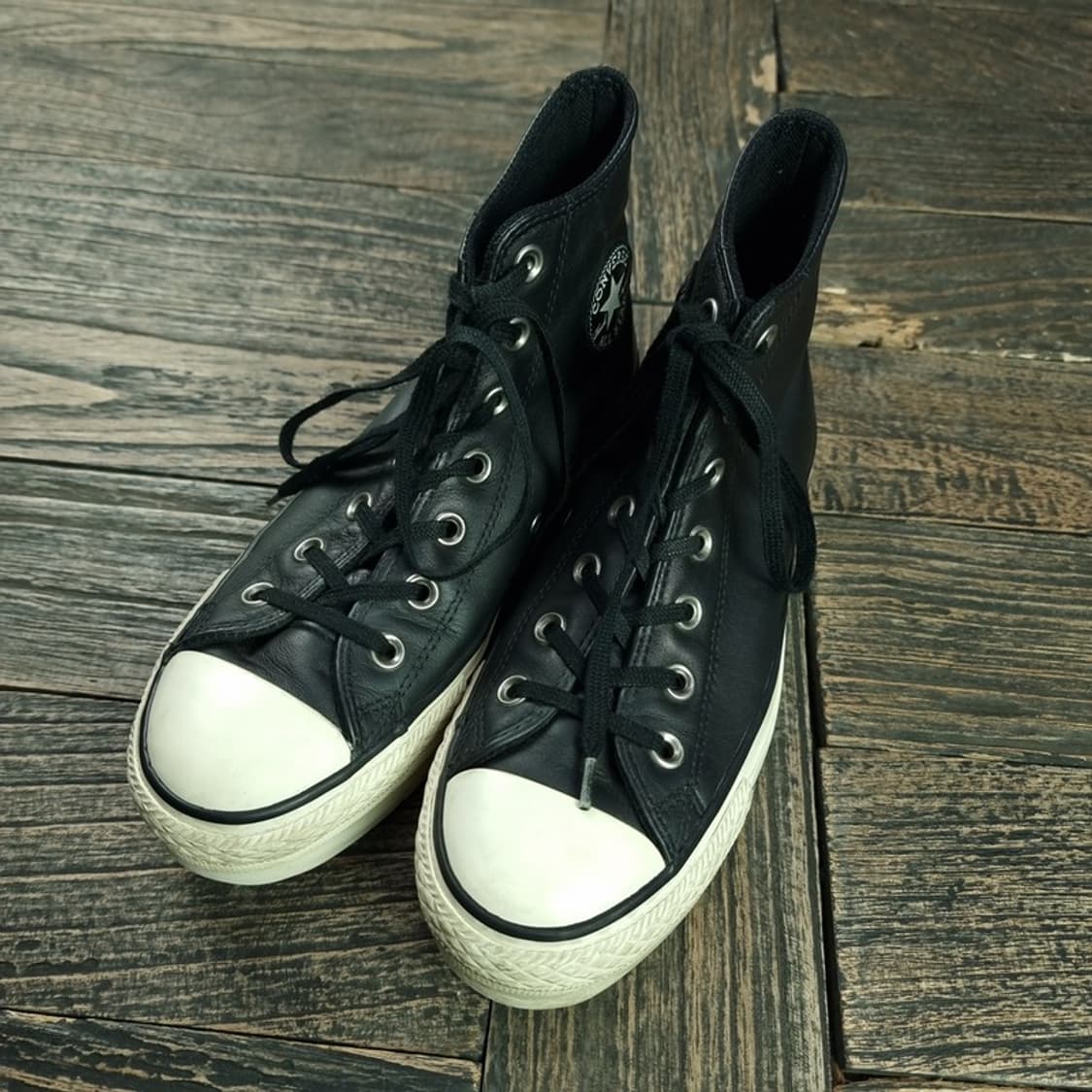 [컨버스] 올스타 하이 레더 플랫폼 블랙 M18895 상품이미지1