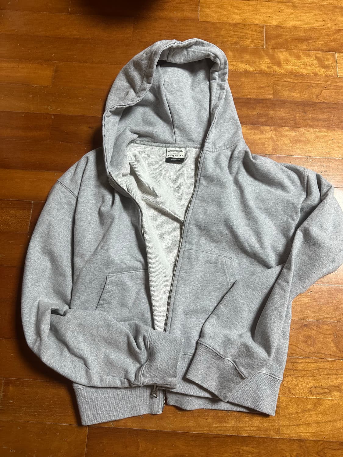 소버먼트 소버먼트 780G 솔리드 크롭 후디 집업 멜란지 그레이 상품이미지1