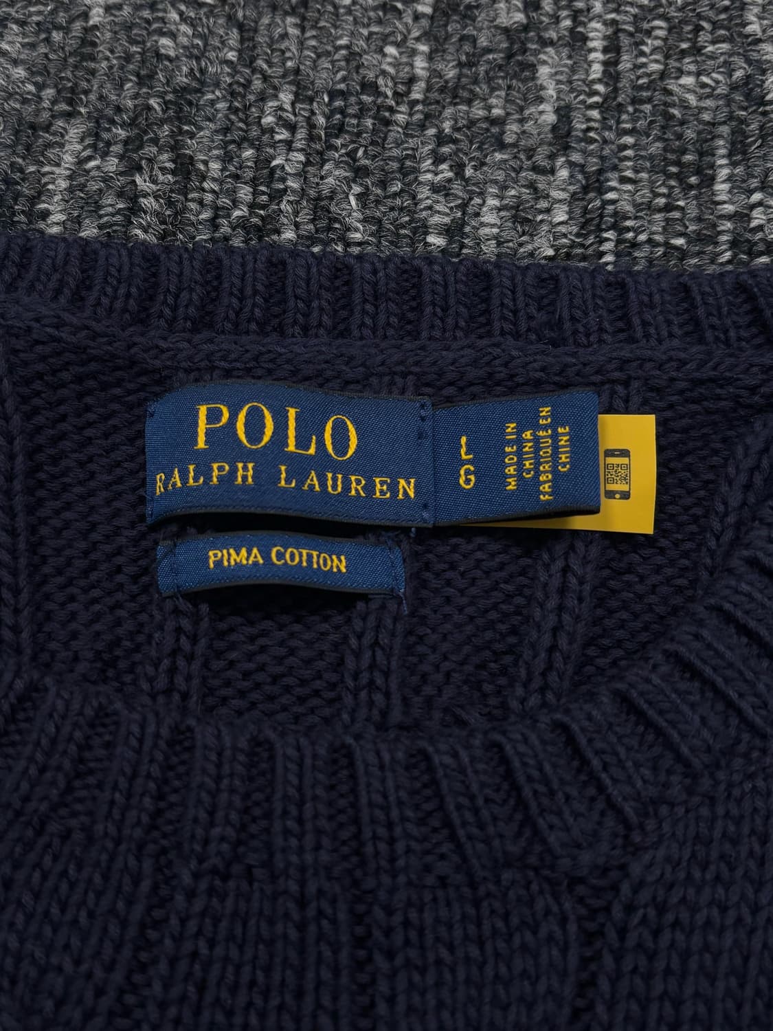 폴로 네이비 꽈배기 니트 상품이미지4