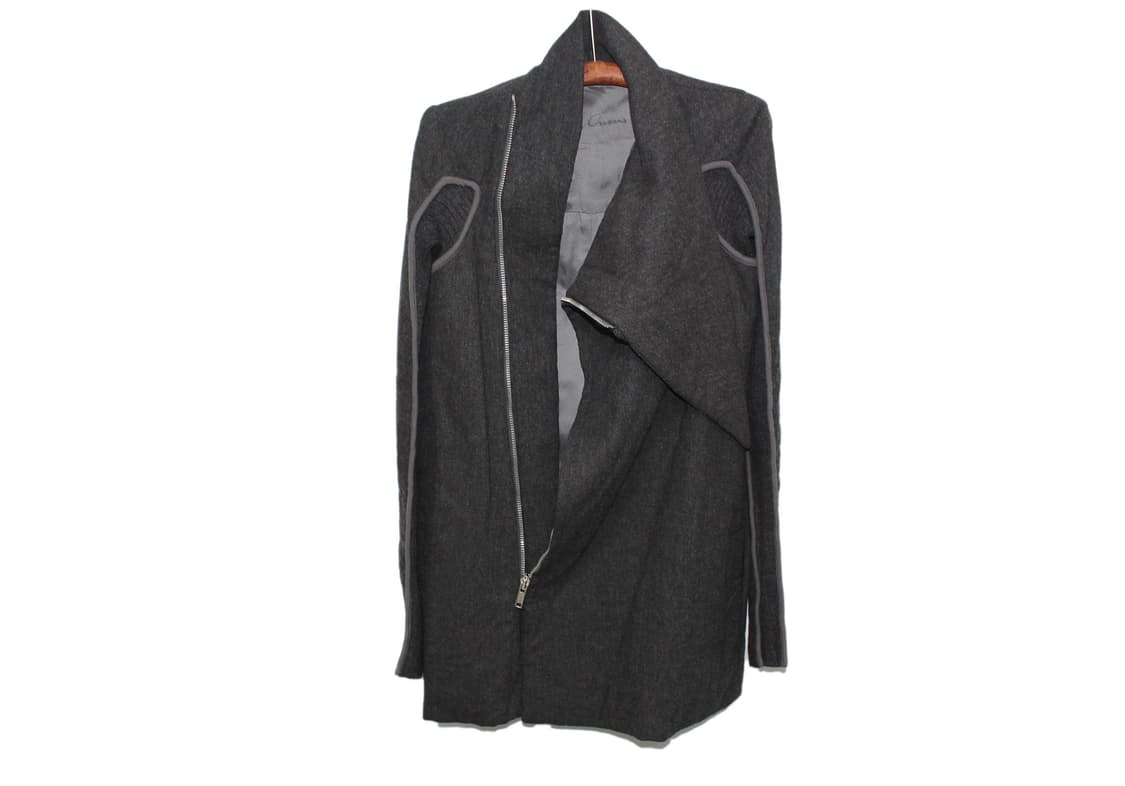 Rick Owens 2010 SS 릭오웬스 비대칭 사선 하이넥 코트 상품이미지6