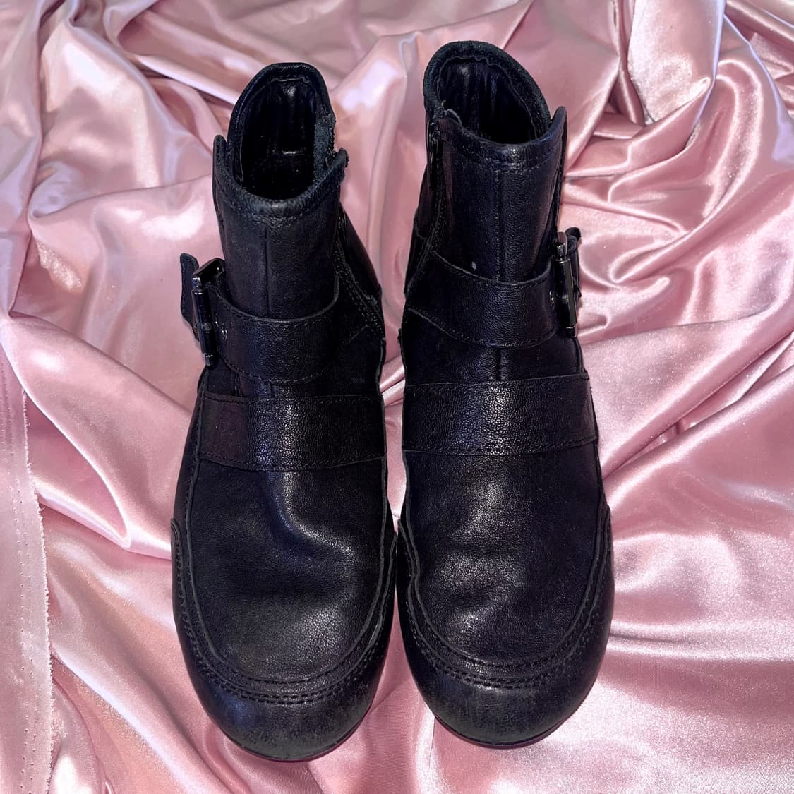 Geox black lamb skin leather boots 앵클 부츠 상품이미지2