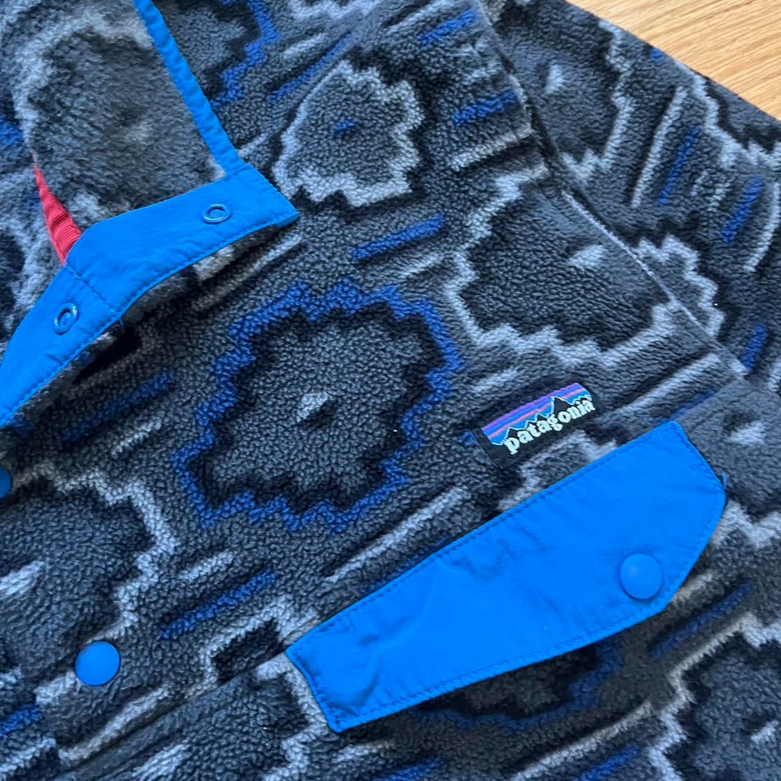 10s 파타고니아 신칠라 스냅-T 지오 패턴 블루/그레이 니카라과 상품이미지4