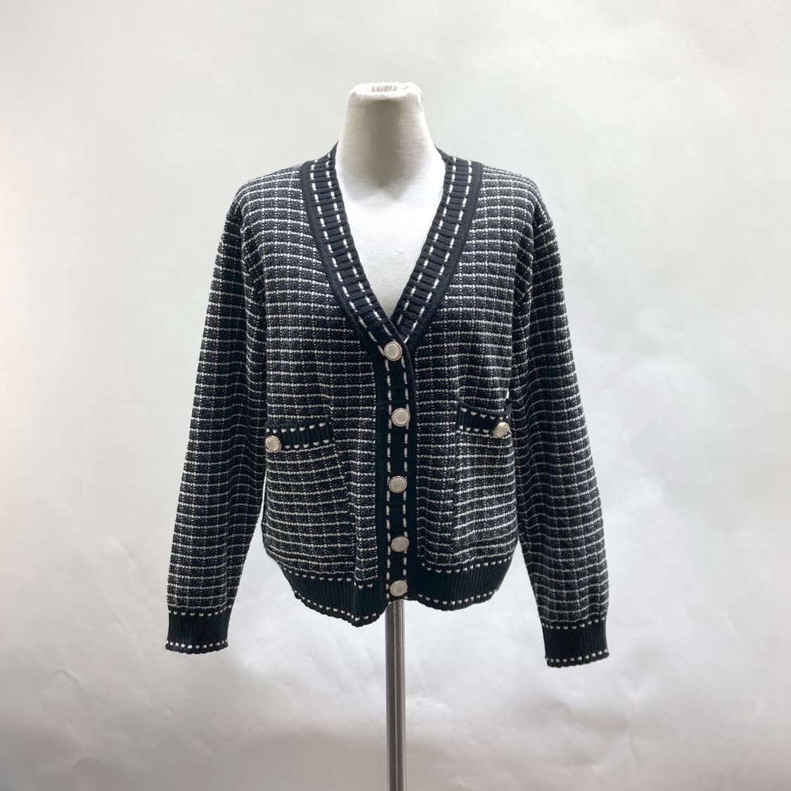 TWEE 여성 트위드가디건 블랙 FF 영구제 상품이미지1