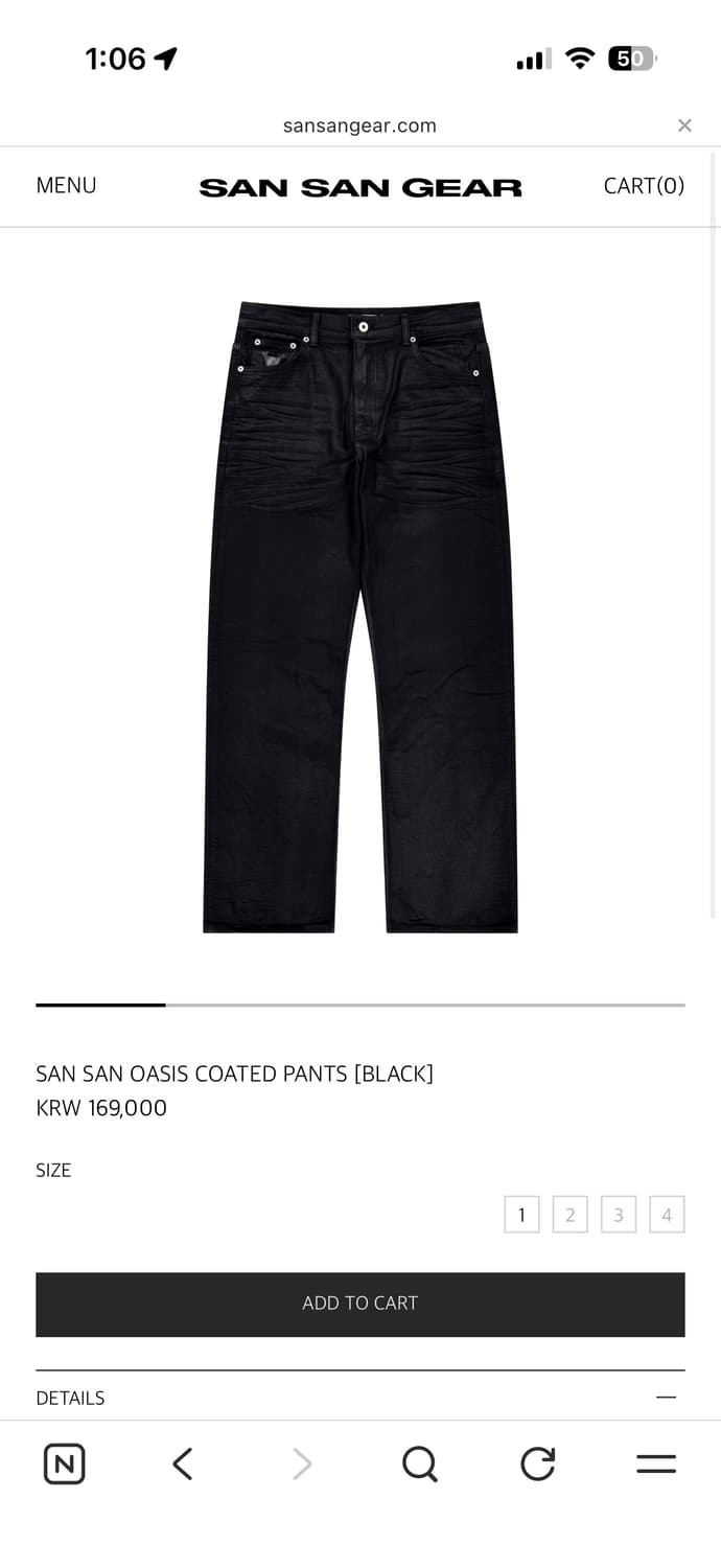 (구매글)산산기어x오아시스 코티드 팬츠 2~3사이즈  상품이미지1