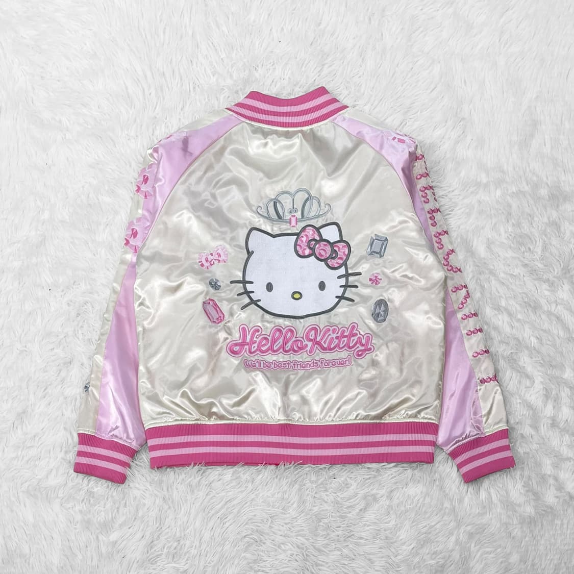 헬로키티 굿즈 키티 자수 스카잔 자켓 핑크 상품이미지2
