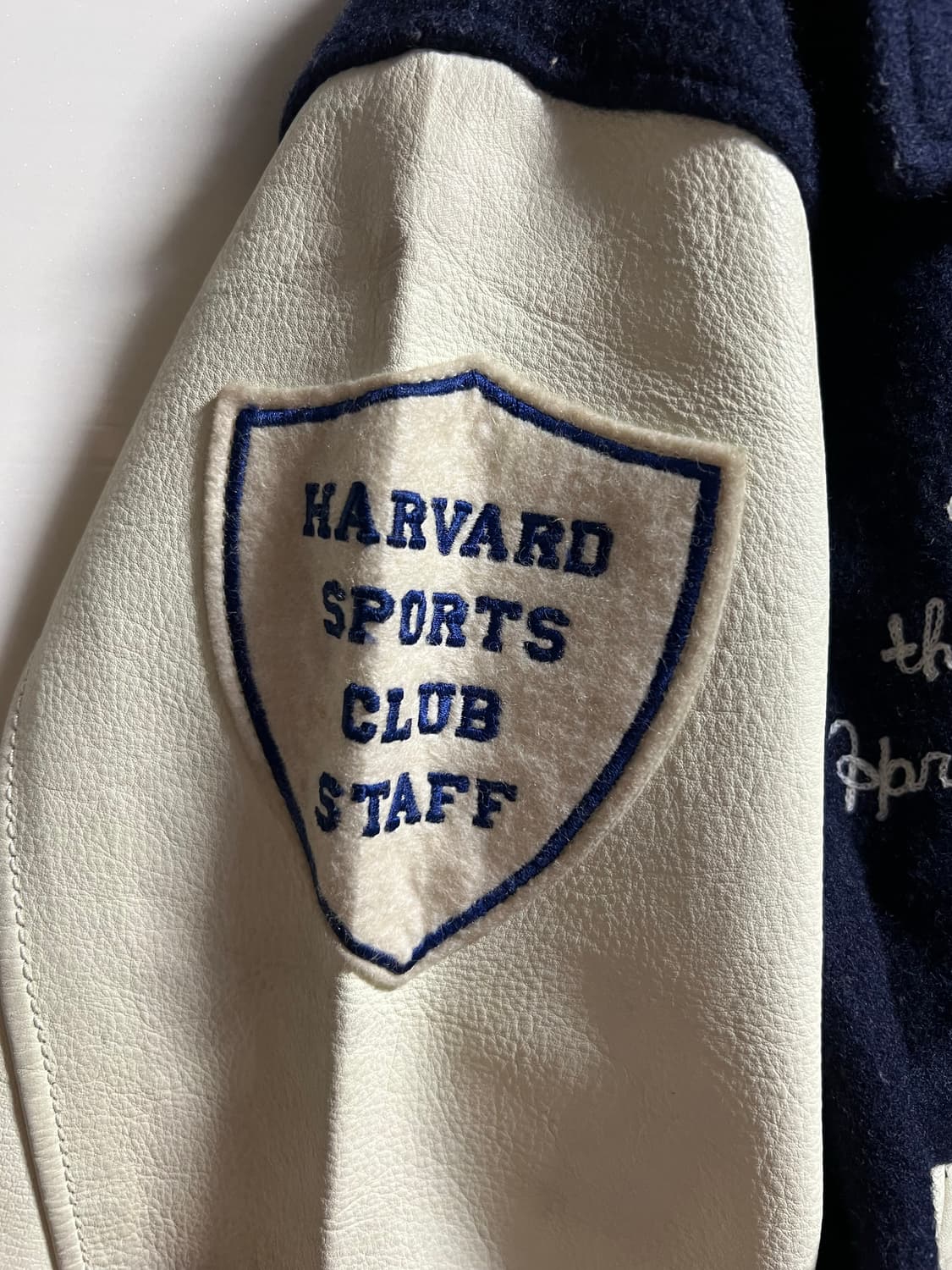 하버드 레더 바시티 자켓 상품이미지3